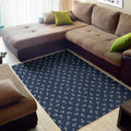 Blue And White Anchor Pattern Print Floor Mat