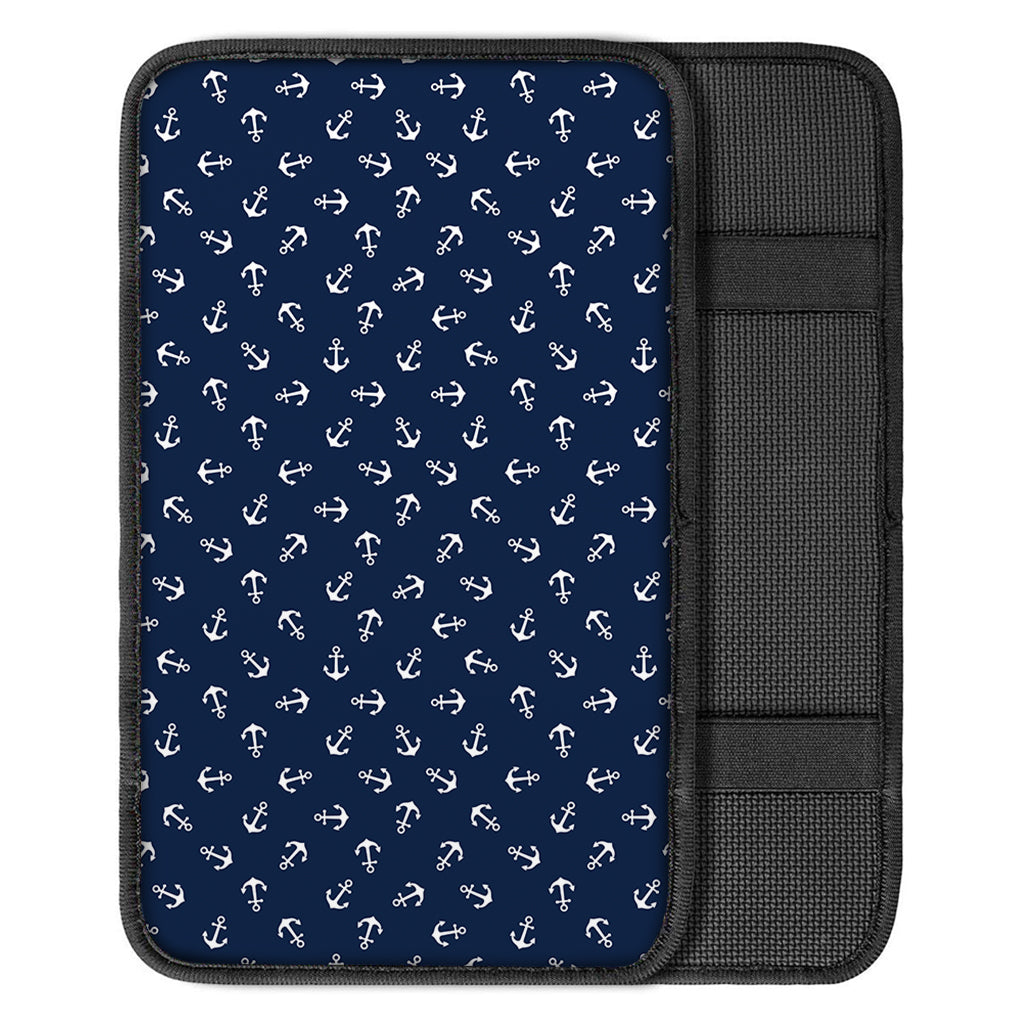 Blue And White Anchor Pattern Print Car Center Console Cover