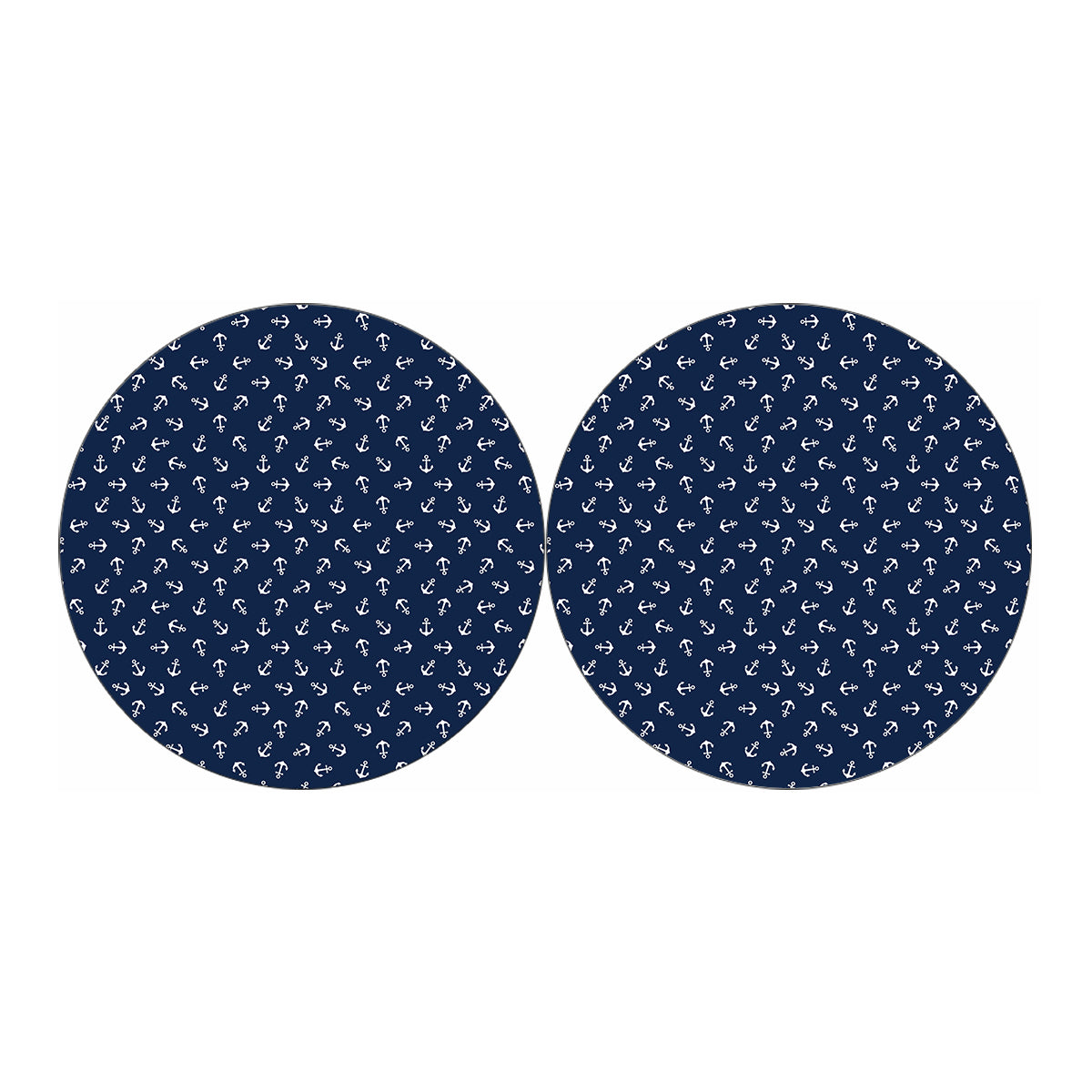 Blue And White Anchor Pattern Print Car Coasters