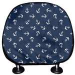 Blue And White Anchor Pattern Print Car Headrest Covers