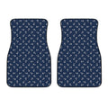 Blue And White Anchor Pattern Print Front Car Floor Mats