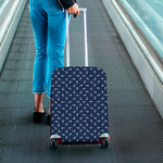 Blue And White Anchor Pattern Print Luggage Cover