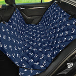 Blue And White Anchor Pattern Print Pet Car Back Seat Cover