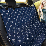 Blue And White Anchor Pattern Print Pet Car Back Seat Cover