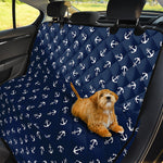 Blue And White Anchor Pattern Print Pet Car Back Seat Cover
