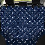 Blue And White Anchor Pattern Print Pet Car Back Seat Cover