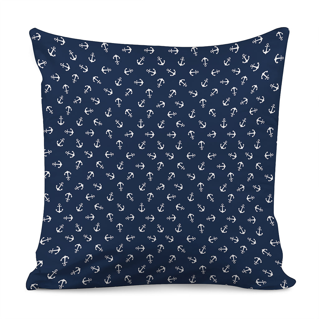 Blue And White Anchor Pattern Print Pillow Cover
