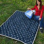 Blue And White Anchor Pattern Print Quilt