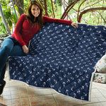 Blue And White Anchor Pattern Print Quilt