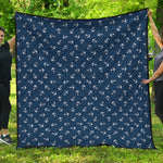 Blue And White Anchor Pattern Print Quilt