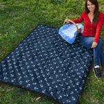 Blue And White Anchor Pattern Print Quilt