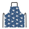 Blue And White Angel Pattern Print Apron