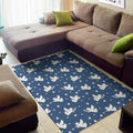 Blue And White Angel Pattern Print Floor Mat