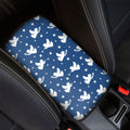 Blue And White Angel Pattern Print Car Center Console Cover