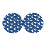 Blue And White Angel Pattern Print Car Coasters