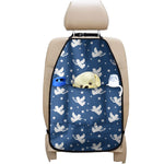 Blue And White Angel Pattern Print Car Seat Organizers
