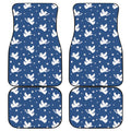 Blue And White Angel Pattern Print Front and Back Car Floor Mats
