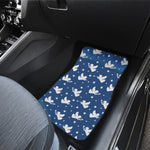 Blue And White Angel Pattern Print Front and Back Car Floor Mats