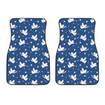 Blue And White Angel Pattern Print Front Car Floor Mats