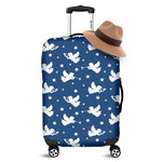 Blue And White Angel Pattern Print Luggage Cover