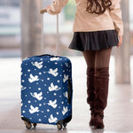 Blue And White Angel Pattern Print Luggage Cover