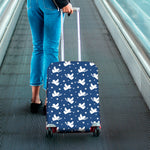 Blue And White Angel Pattern Print Luggage Cover