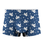Blue And White Angel Pattern Print Men's Boxer Briefs