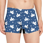 Blue And White Angel Pattern Print Men's Boxer Briefs