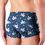 Blue And White Angel Pattern Print Men's Boxer Briefs