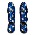 Blue And White Angel Pattern Print Muay Thai Shin Guards
