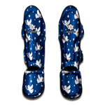 Blue And White Angel Pattern Print Muay Thai Shin Guard