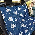 Blue And White Angel Pattern Print Pet Car Back Seat Cover