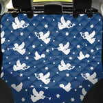 Blue And White Angel Pattern Print Pet Car Back Seat Cover