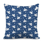 Blue And White Angel Pattern Print Pillow Cover