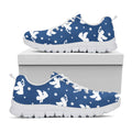 Blue And White Angel Pattern Print White Running Shoes