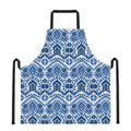 Blue And White Aztec Pattern Print Apron