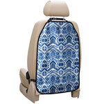 Blue And White Aztec Pattern Print Car Seat Organizers