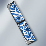 Blue And White Aztec Pattern Print Car Sun Shade GearFrost