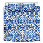 Blue And White Aztec Pattern Print Duvet Cover Bedding Set