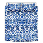 Blue And White Aztec Pattern Print Duvet Cover Bedding Set