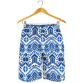 Blue And White Aztec Pattern Print Men's Shorts