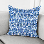 Blue And White Aztec Pattern Print Pillow Cover