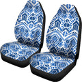 Blue And White Aztec Pattern Print Universal Fit Car Seat Covers