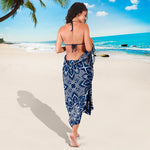 Blue And White Bohemian Mandala Print Beach Sarong Wrap