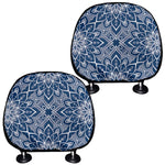 Blue And White Bohemian Mandala Print Car Headrest Covers