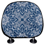Blue And White Bohemian Mandala Print Car Headrest Covers
