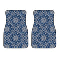 Blue And White Bohemian Mandala Print Front Car Floor Mats
