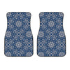 Blue And White Bohemian Mandala Print Front Car Floor Mats