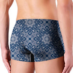 Blue And White Bohemian Mandala Print Men's Boxer Briefs