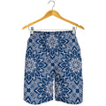 Blue And White Bohemian Mandala Print Men's Shorts